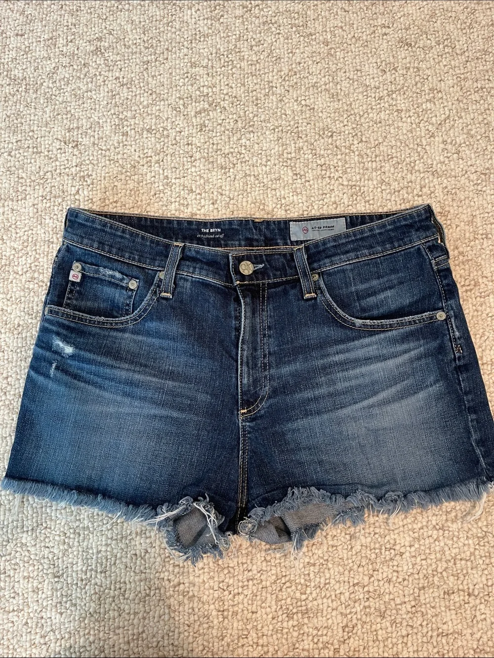 AG Adriano Goldschmied Dark Blue The Bryn Mid-Rise Jeans